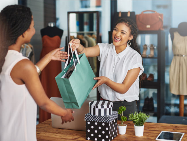 Customer shopping at a retail store